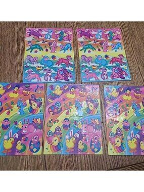 Vintage Lisa Frank 5 sheets of unused Easter Stickers S254-07 S254-05